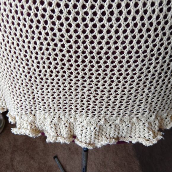 Repaired Lightweight Knit Top Swim Cover M / L long bell sleeve Hi-Lo upcycled - Picture 8 of 15